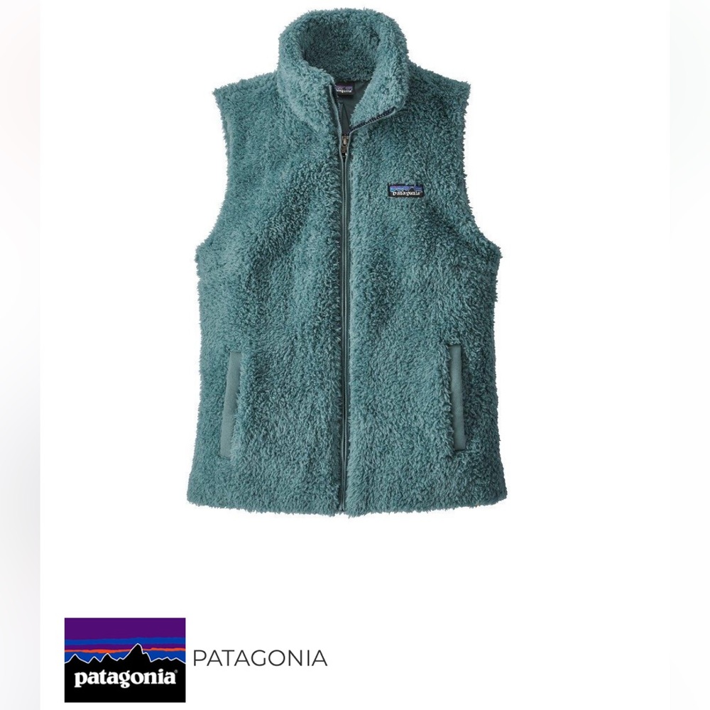 Patagonia Los Gatos Blue Green Fleece Full Zip Vest Size M ‘Shadow Blue’ teal